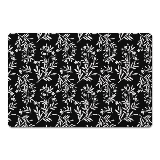 Monochromatic Floral Bunch 27" x 18" Floor Mat
